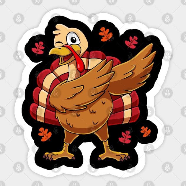 Thanksgiving Dabbing Turkey Dab Dance Sticker by HCMGift